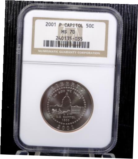 NGC MS70 2001 P ԥȥ ӥ 󥿡 ӥǥ $1/2 ϡե顼 50C 졼 NGC MS70 2001 P CAPITOL VISITOR CENTER BUILDING $1/2 Half Dollar 50C Graded Coin