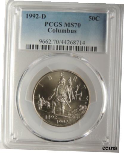 yɔi/iۏ؏tz AeB[NRC RC   [] 1992-D 50C COLUMBUS COMMEMORATIVE HALF DOLLAR PCGS MS70 #44268714 TOP POP!