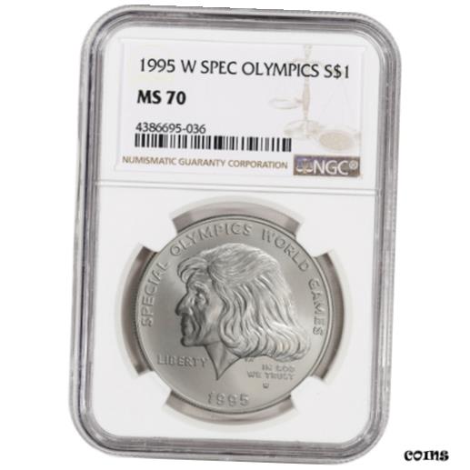 【極美品/品質保証書付】 アンティークコイン コイン 金貨 銀貨 送料無料 1995-W US Special Olympics Commemorative BU Silver Dollar - NGC MS70
