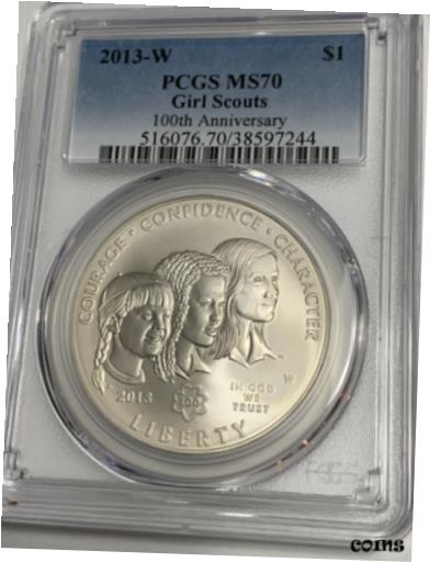 楽天金銀プラチナ　ワールドリソース【極美品/品質保証書付】 アンティークコイン コイン 金貨 銀貨 [送料無料] 2013-W Girl Scouts Silver Commemorative Dollar MS70 PCGS Mint State