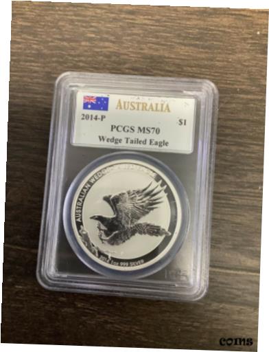 yɔi/iۏ؏tz AeB[NRC RC   [] 2014 AUSTRALIA WEDGE TAILED EAGLE SILVER DOLLAR PCGS MS70 MERCANTI SIGNED LABEL