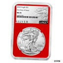 2022 $1 アメリカン シルバー イーグル NGC MS70 FDI ALS ラベル レッド コア2022 $1 American Silver Eagle NGC MS70 FDI ALS Label Red Core(3)
