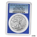 2021 (W) $1 タイプ 2 アメリカン シルバー イーグル PCGS MS70 FDOI ブルー ラベル ブルー フレーム2021 (W) $1 Type 2 American Silver Eagle PCGS MS70 FDOI Blue Label Blue Frame(3)