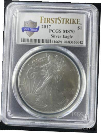 ڶ/ʼݾڽա ƥ    [̵] 2017 American Silver Eagle PCGS MS70 Frist Strike 225th US Mint Anniv Label