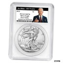 【極美品/品質保証書付】 アンティークコイン コイン 金貨 銀貨 [送料無料] 2022 $1 American Silver Eagle PCGS MS70 FS Biden 46th President Label White Fram