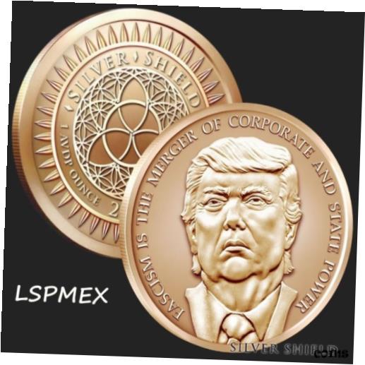  アンティークコイン コイン 金貨 銀貨  2017 Silver Shield MiniMintage Series Trump Fascism 1 oz .999 Copper BU Round