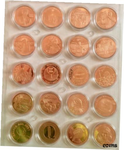 ڶ/ʼݾڽա ƥ    [̵] Lot DONALD TRUMP 20 x 1 OZ .999 FINE PURE COPPER ROUND COIN SET ** More frm 99c!