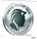 【極美品/品質保証書付】 アンティークコイン コイン 金貨 銀貨 [送料無料] 2016 1oz Vote Trump Proof Silver Shield Oligarchy #3 Donald Hillary Election