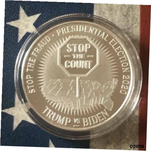 【極美品/品質保証書付】 アンティークコイン コイン 金貨 銀貨 送料無料 DONALD TRUMP STOP THE FRAUD COUNT Election 1 OZ .999 SILVER ROUND COIN MAGNET