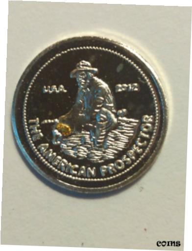 ڶ/ʼݾڽա ƥ    [̵] RARE .999 ONE GRAM SILVER PROSPECTOR COIN WITH BEAUTIFUL 22K GOLD NUGGET!!SALE!!