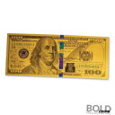 【極美品/品質保証書付】 アンティークコイン コイン 金貨 銀貨 送料無料 1 gram US Note 100 Benjamin Franklin Replica .999 Gold