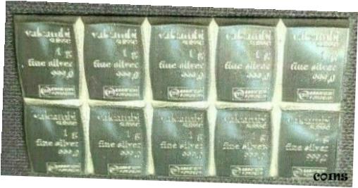 yɔi/iۏ؏tz AeB[NRC RC   [] BLOCK OF 10 ONE(1) GRAM 999 SILVER BARS TAKEN FROM VALCAMBI SUISSE COMBIBAR!