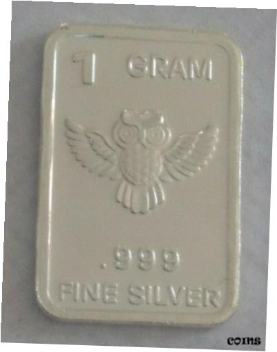 0.999 上質純銀バー 1 グラム 重量 OWLONE .999 Fine Pure Silver Bar 1 Gram Weight OWL