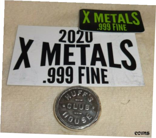 【極美品/品質保証書付】 アンティークコイン コイン 金貨 銀貨 送料無料 2020 HUFF 039 S CLUB HOUSE 1 oz .999 Silver Round X-Metals COA