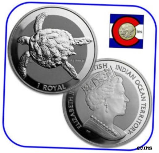  アンティークコイン コイン 金貨 銀貨  2020 British Indian Ocean Territories BIOT Sea Turtle 1 oz Silver Coin w capsule