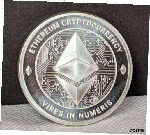 【極美品/品質保証書付】 アンティークコイン コイン 金貨 銀貨 送料無料 New 2020 ETHEREUM Cryptocurrency 1 oz Pure .999 Silver Round Coin