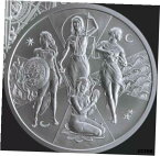 【極美品/品質保証書付】 アンティークコイン コイン 金貨 銀貨 [送料無料] 1 oz silver Esoteric Virtues BU .999 Pure COA Silver Shield Yoga Lotus Yoga Girl