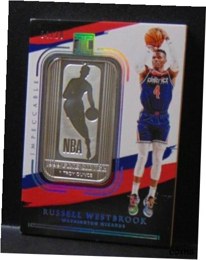 ڶ/ʼݾڽա ƥ    [̵] RUSSELL WESTBROOK WIZARDS ROCKETS 2020-21 PANINI IMPECCABLE 999 FINE SILVER 4/20