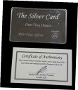 PYROMET シルバー カード 1 トロイオンス 0.999 ファイン シルバー COA は財布に収まります $1PYROMET The Silver Car...