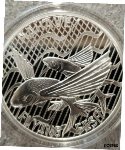  アンティークコイン コイン 金貨 銀貨  2020 Tokelau 1 oz .999 Silver $5 Flying Fish Hahave BU Coin fishermen gift NEW!