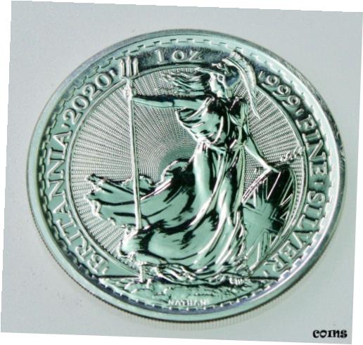 2020 Great Britain Silver Britannia ?2 - 1 oz - BU .999※関税は当ショップ負担（お客様負担無し）※全国送料無料・海外輸送無料※商品の状態は画像をご確認下さい（極美品・目立った汚れ無し）※...