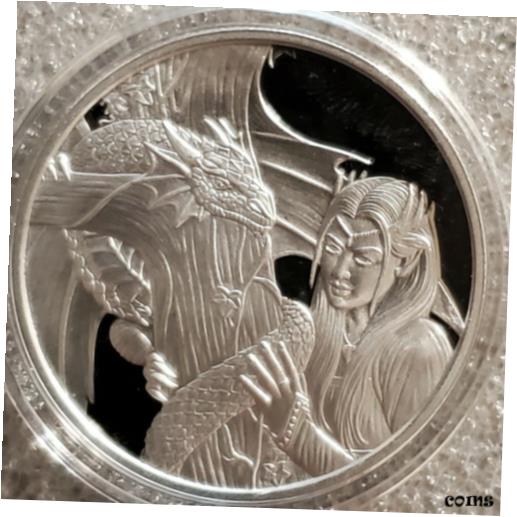 【極美品/品質保証書付】 アンティークコイン コイン 金貨 銀貨 送料無料 1 oz .999 Silver Proof Round Anne Stokes Dragon 039 s RARE Kindred Spirits with COA