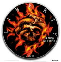 2020 アメリカン イーグル バーニング スカル & スネーク カラー化 1オンス .999 シルバー コイン2020 American Eagle BURNING SKULL & SNAKE Colorized 1oz .999 Silver Coin