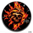 2020 アメリカン イーグル バーニング スカル & スネーク カラー化 1オンス .999 シルバー コイン2020 American Eagle BURNING SKULL & SNAKE Colorized 1oz .999 Silver Coin