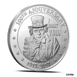 アンクル・サム アイ・ウォント・ユー 1オンス999 ファイン シルバー ラウンド A17Uncle Sam I Want You 1 oz. 999 Fine Silver Rounds A17