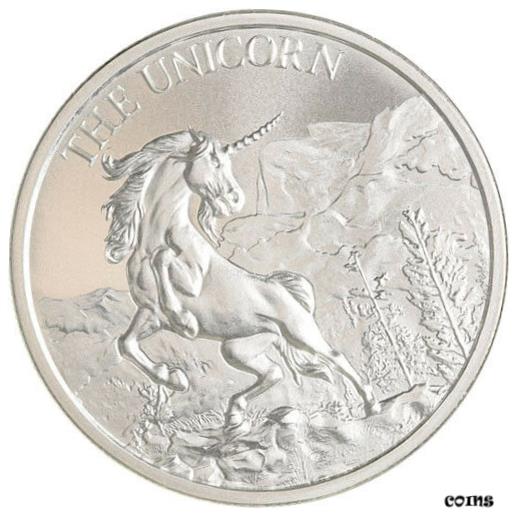  アンティークコイン コイン 金貨 銀貨  Cryptozoology Collection The Unicorn 1 oz Silver USA Made Capsuled BU Round