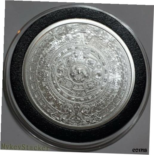 ڶ/ʼݾڽա ƥ    [̵] 1oz Aztec warrior Silver Calender 999 Fine 39mm Brilliant Uncirculated round