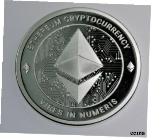 【極美品/品質保証書付】 アンティークコイン コイン 金貨 銀貨 送料無料 NEW ETHEREUM Cryptocurrency Pure .999 Silver Bitcoin Round Coin in capsule