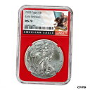 2020 $1 アメリカン シルバー イーグル NGC MS70 ブラック ER ラベル レッド コア2020 $1 American Silver Eagle NGC MS70 Black ER Label Red Core(3)