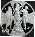 【極美品/品質保証書付】 アンティークコイン コイン 金貨 銀貨 送料無料 1 OZ .999 PURE SILVER SHIELD PROOF ESOTERIC VIRTUES MINI MINTAGE ROUND COIN GIRL