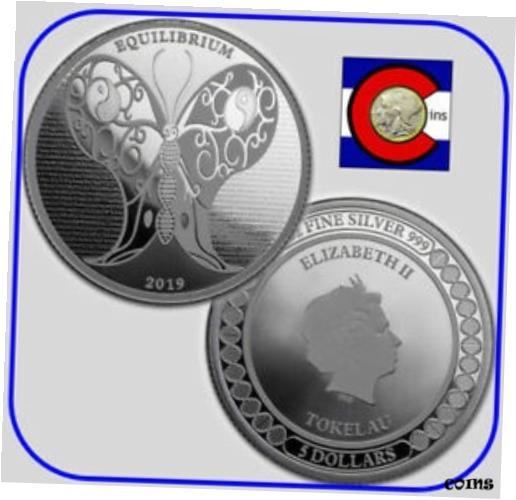  アンティークコイン コイン 金貨 銀貨  2019 Tokelau Equilibrium $5 1 oz BU Silver Coin in capsule - Pressburg Mint