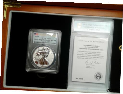 【極美品/品質保証書付】 アンティークコイン 銀貨 2019-S $1 American Silver Eagle Enhanced Reverse Proof PR69 FDOI PCGS COA in Box [送料無料] #sot-wr-009906-3649