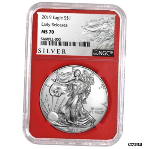 楽天金銀プラチナ　ワールドリソース【極美品/品質保証書付】 アンティークコイン コイン 金貨 銀貨 [送料無料] 2019 $1 American Silver Eagle NGC MS70 ALS ER Label Red Core