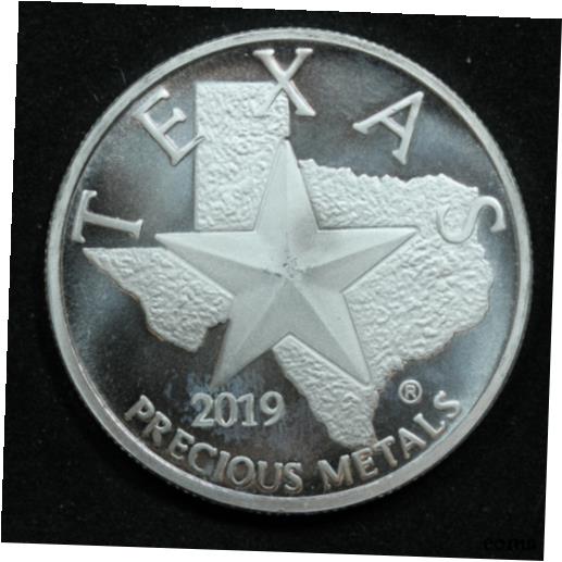  アンティークコイン コイン 金貨 銀貨  2019 1 oz .9999 Fine Silver Texas Precious Metals Silver Round - Minor Scratches