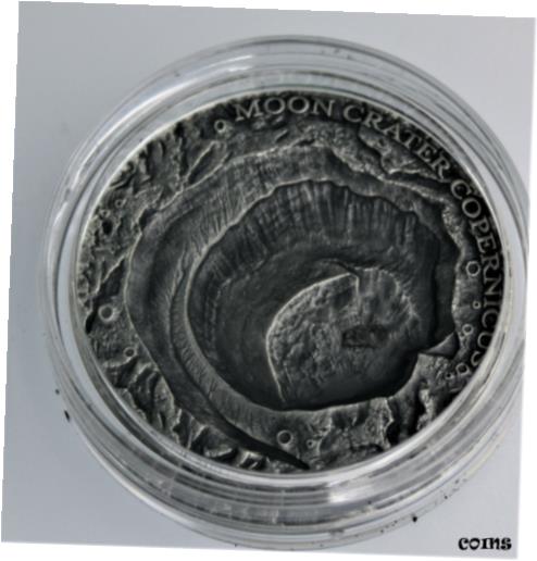 ڶ/ʼݾڽա ƥ    [̵] Copernicus Moon Crater 1 oz Antique finish Lunar Meteorite NWA 8609 Silver Coin