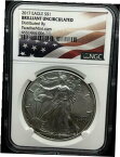 【極美品/品質保証書付】 アンティークコイン コイン 金貨 銀貨 [送料無料] 2017 American Silver Eagle NGC Brilliant Uncirculated American Flag Label.