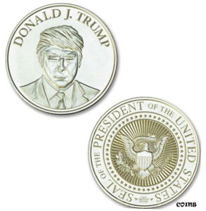 【極美品/品質保証書付】 アンティークコイン コイン 金貨 銀貨 [送料無料] Presidential Seal Donald Trump 1 oz .999 silver coin Make America Great Again