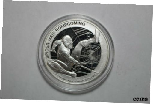 ڶ/ʼݾڽա ƥ    [̵] 2017 1 oz Spider-Man Homecoming Cook Islands .999 Silver Proof Coin Few spots