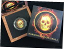 2015 1 オンス シルバー バーニング パンダ スカル ルテニウム金メッキ コイン ボックス & COA2015 1 OZ SILVER BURNING PANDA SKULL RUTHENIUM GILDED COIN BOX & COA