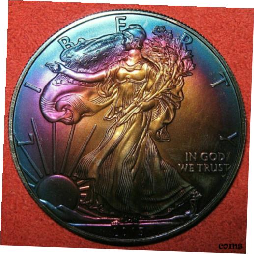 【極美品/品質保証書付】 アンティークコイン コイン 金貨 銀貨 [送料無料] Outstanding 2015 American TONED Silver Eagle Dollar 1 oz fine silver :