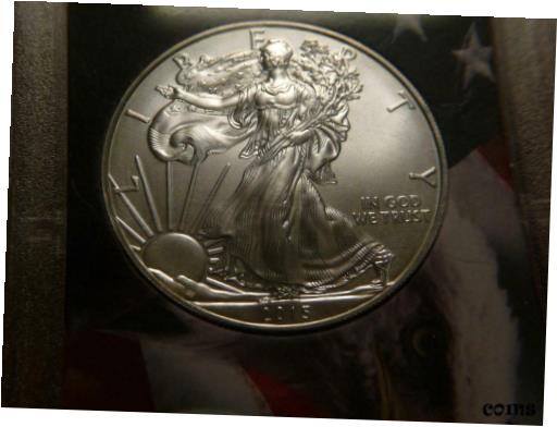 楽天金銀プラチナ　ワールドリソース【極美品/品質保証書付】 アンティークコイン コイン 金貨 銀貨 [送料無料] 2015 American Silver Eagle in Hard Case Uncirculated Condition SKU# 25535