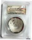 2014 P 野球殿堂入り シルバー 記念コイン PCGS MS702014 P BASEBALL HALL OF FAME SILVER COMMEMORATIVE COIN PCGS MS70