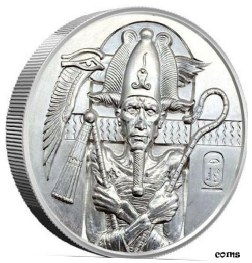 yɔi/iۏ؏tz AeB[NRC RC   [] 2 OZ. SILVER EGYPTIAN GODS OSIRIS ROUND ULTRA HIGH RELIEF - 0.999 FINE SILVER -