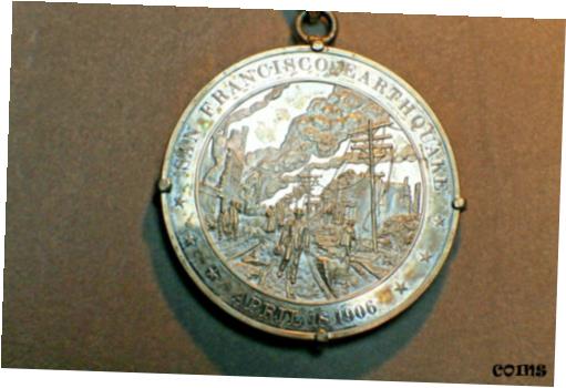 ڶ/ʼݾڽա ƥ    [̵] Stunning Medal 2.oz Sterling Silver Pendant San Francisco Earth Quake 4.18.1906