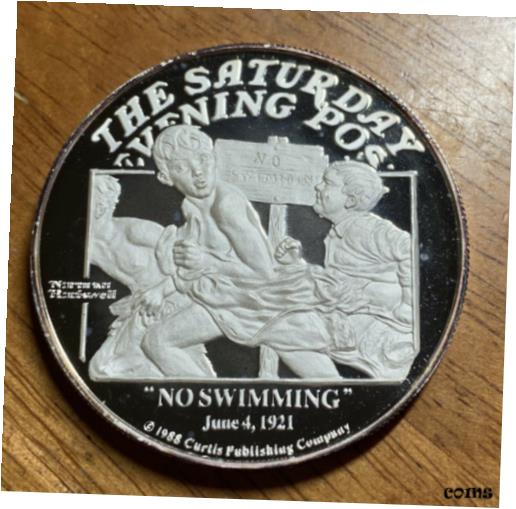 ڶ/ʼݾڽա ƥ    [̵] NORMAN ROCKWELL 2 OZ .999 SILVER ROUND SATURDAY EVENING POST 