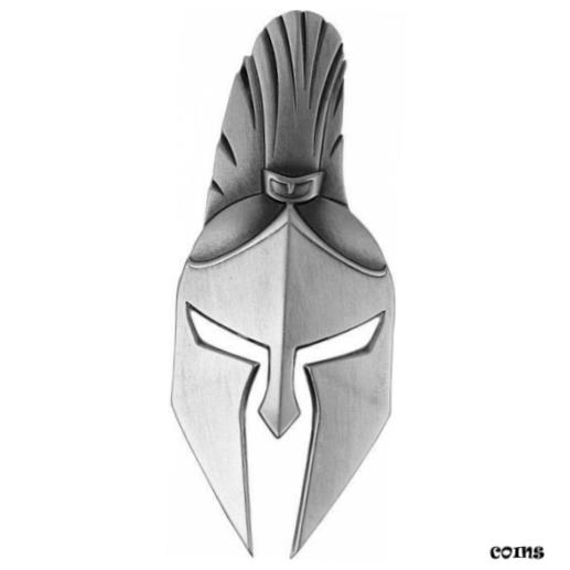 【極美品/品質保証書付】 アンティークコイン コイン 金貨 銀貨 送料無料 2021 Fiji Ancient Warriors - Spartan Warrior Mask Shaped 2 oz .999 Silver Antiqu